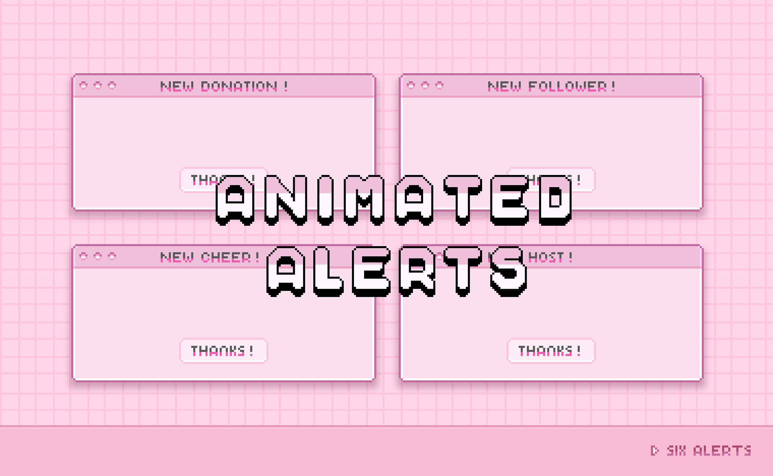 Host Donation Roses Pastel Garden Raid Cute 6x Twitch Alerts Pack Static Image Retro 8bit Pixel Art New Subscriber Cheer Follower Drawing Illustration Digital Thienhop Com