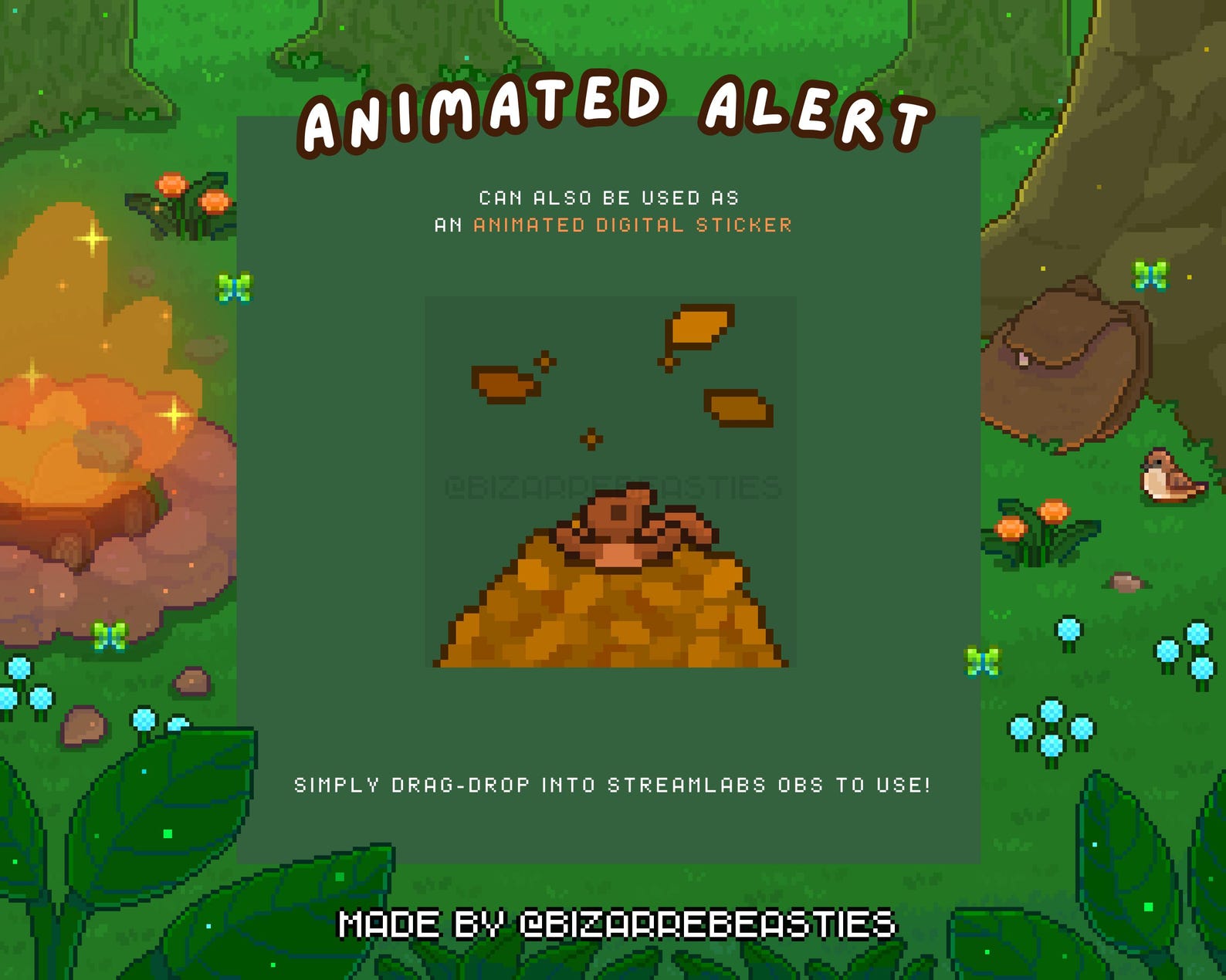 1 Animated Stream Alert for Twitch or Youtube - Cute Pixel Art ...