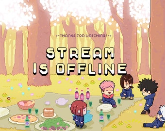 4x Cute Premium Animated Twitch Offline Banners ~ 8bit Pixel Art Stream Screens ~ Starting, Brb, Ending, Offline ~ Kawaii Anime Theme