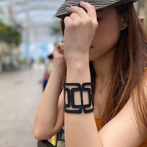 Vegan Square Bracelet, Handmade Recycled Jewelry for Women