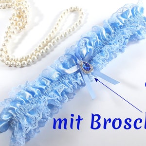 Strumpfband in S, M od XXL-Gr Beschriftung Altrosa Nachtblau Hellblau Lila Schwarz Royal blau Hochzeitsmode Brautschmuck 9