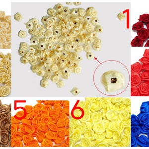 50/100/1000 St  Diorröschen Satinröschen Rosen Hochzeit v Ø 10 bis 14mm Röschen  Deko Kommunion Scrapbooking DIY