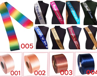 Sash with desired text desired print Personalized printed satin ribbon 75-100 mm wide 140-200 cm long powder peach orange all occasions