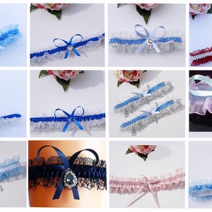 Garter in S, M or XXL size bridal fashion Ice, Royal Blue Red Wine Red, Light Blue, Ivory, Beige, OrS