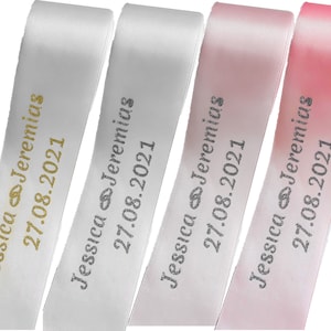 5Euro/meter) 2 meters long Personalized satin ribbon with desired text Logo with name Date for all occasions Multicolored 25 mm-40 mm-50 mm wide