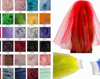 Veils in 40 colors for bachelorette party 1-stage JGA veil, bridal veil, wedding veil, veil with comb