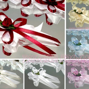 2/10 St Satin Bows Communion o Guest Pin Gift Idea Invitations Crafts Scrapbooking m Flowers Candle Decoration Decoration Wedding