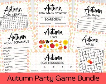 INSTANT DOWNLOAD Autumn Activity Sheet Printable - Autumn Game Printable - Autumn Activity Printable - Fall Activity Pages Printable