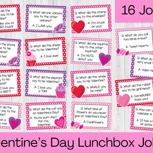 TÉLÉCHARGEMENT INSTANTANÉ Boîte à lunch de la Saint-Valentin Blagues imprimables - Blague de la Saint-Valentin imprimable - Enfants Saint-Valentin imprimable