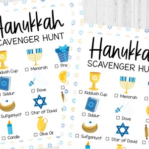 INSTANT DOWNLOAD Hanukkah Scavenger Hunt Printable - Hanukkah Game Printable -Hanukkah Activity Printable - Hanukkah Scavenger Hunt