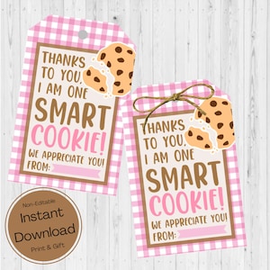 DOWNLOAD INSTANTÂNEO - Etiqueta de presente de agradecimento do professor - Presente do professor - Etiqueta de presente do professor de biscoito - Etiqueta de biscoito - Presente do professor de fim de ano