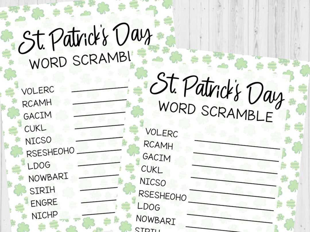 INSTANT DOWNLOAD St Patrick's Day Word Scramble Game Printable - St ...