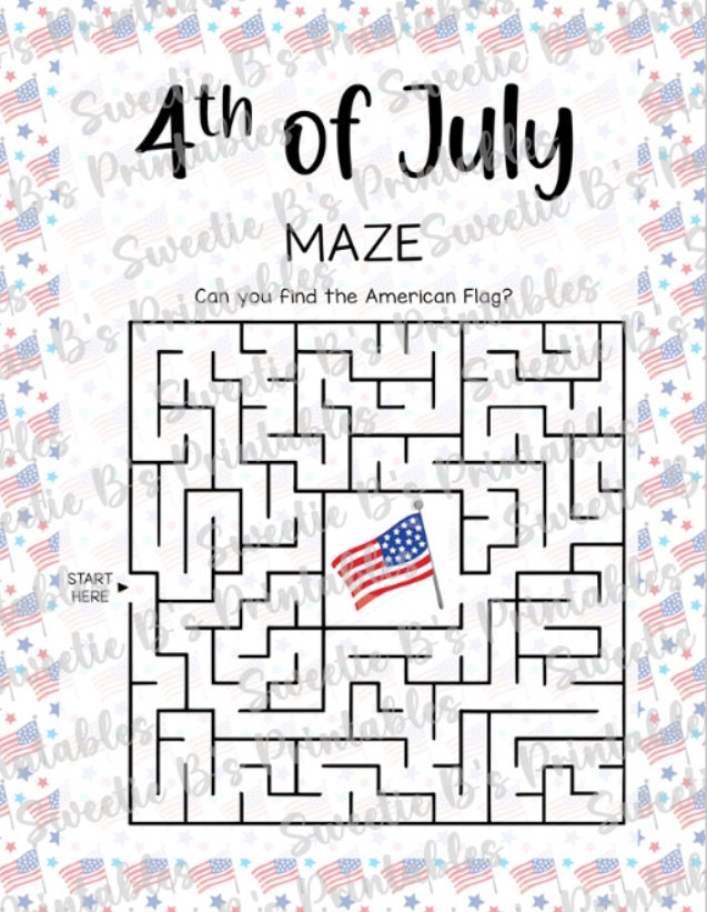 4th of july maze pdf