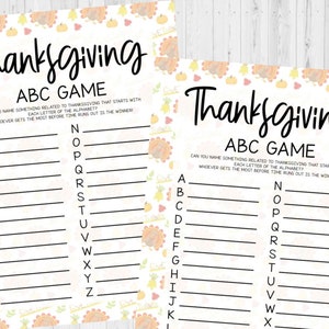 INSTANT DOWNLOAD Thanksgiving ABC Game Printable - Thanksgiving Game Printable - Autumn Activity Printable - Fall Alphabet Game Printable