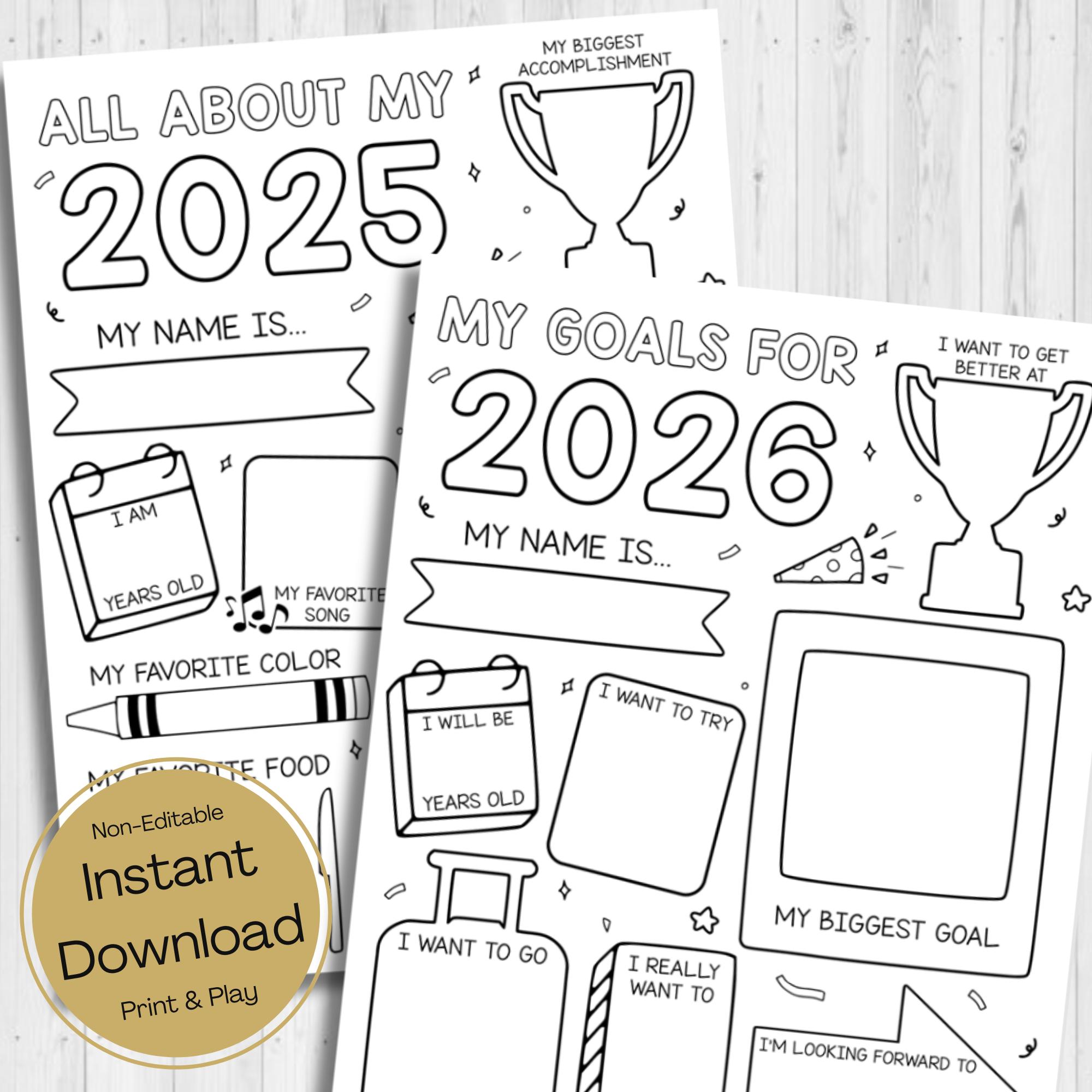 INSTANT DOWNLOAD - All About My 2025 Printable - My Goals for 2026 ...