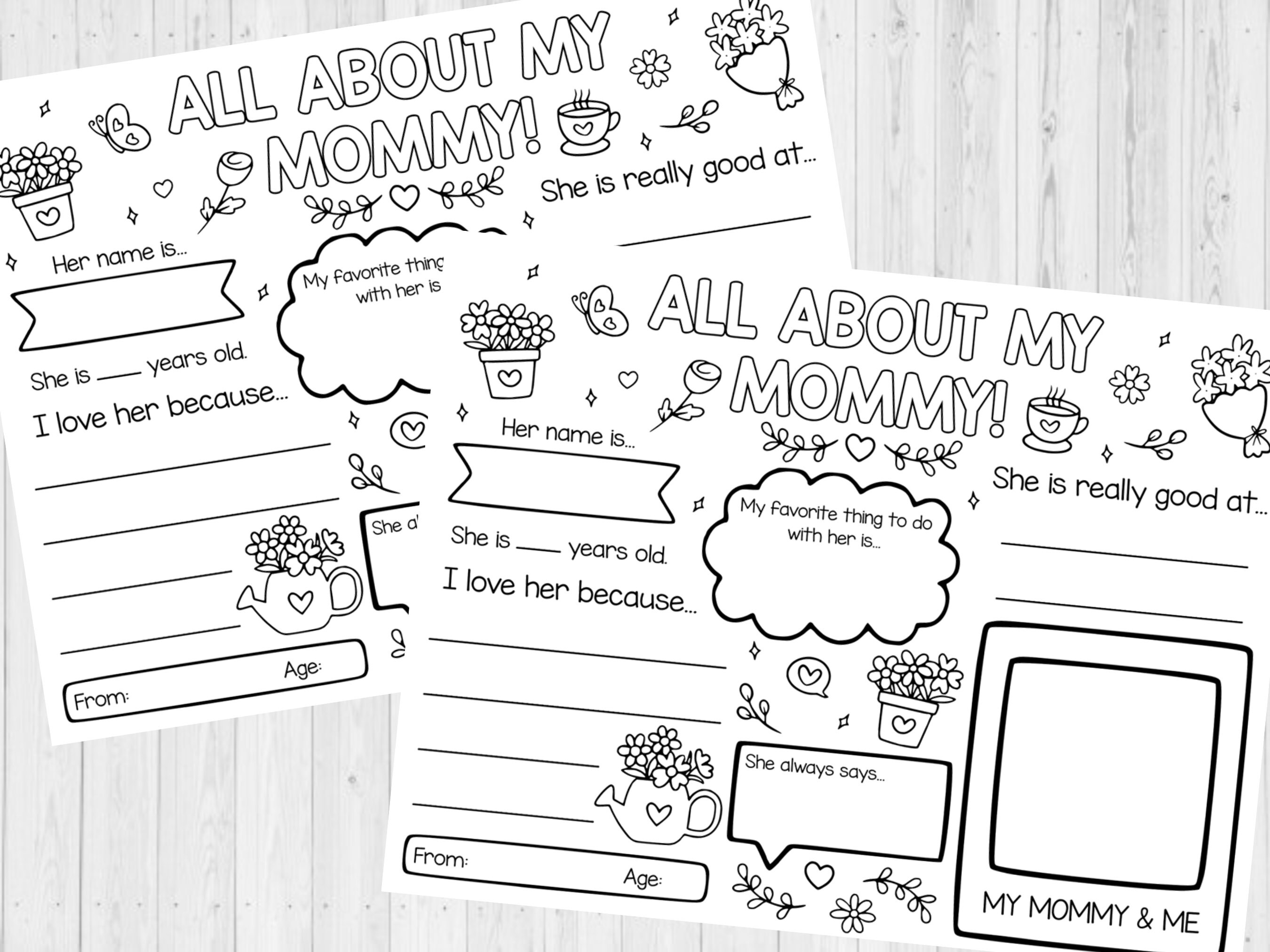 INSTANT DOWNLOAD All About My Mommy Printable Mother's Day Printable ...