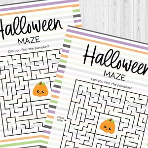 INSTANT DOWNLOAD Halloween Maze Printable - Halloween Game Printable - Halloween Activity Printable - Halloween Maze Printable