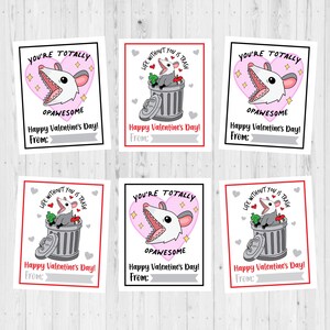 TÉLÉCHARGEMENT IMMÉDIAT - Carte de la Saint-Valentin Opossum imprimable - Carte de la Saint-Valentin imprimable pour enfants - Mignonne Opossum Saint-Valentin - Saint-Valentin imprimable