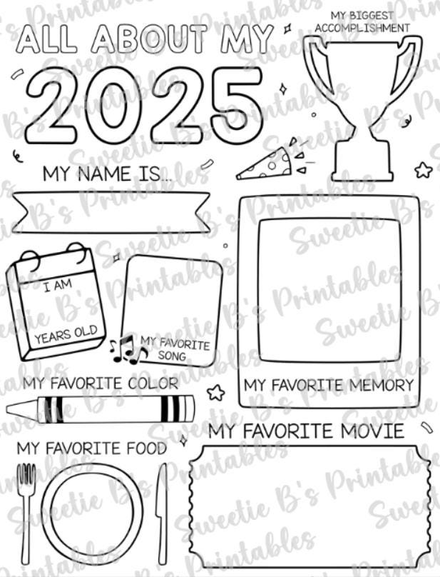 INSTANT DOWNLOAD - All About My 2025 Printable - My Goals for 2026 ...