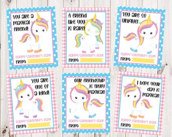 INSTANT DOWNLOAD - Unicorn Valentine Card Printable - Kids Printable Valentine Card - Cute Unicorn Valentine - Valentine Printable