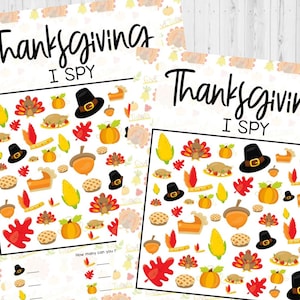 INSTANT DOWNLOAD Thanksgiving I Spy Printable - Thanksgiving Game Printable - Autumn Activity Printable - Fall I Spy Game Printable