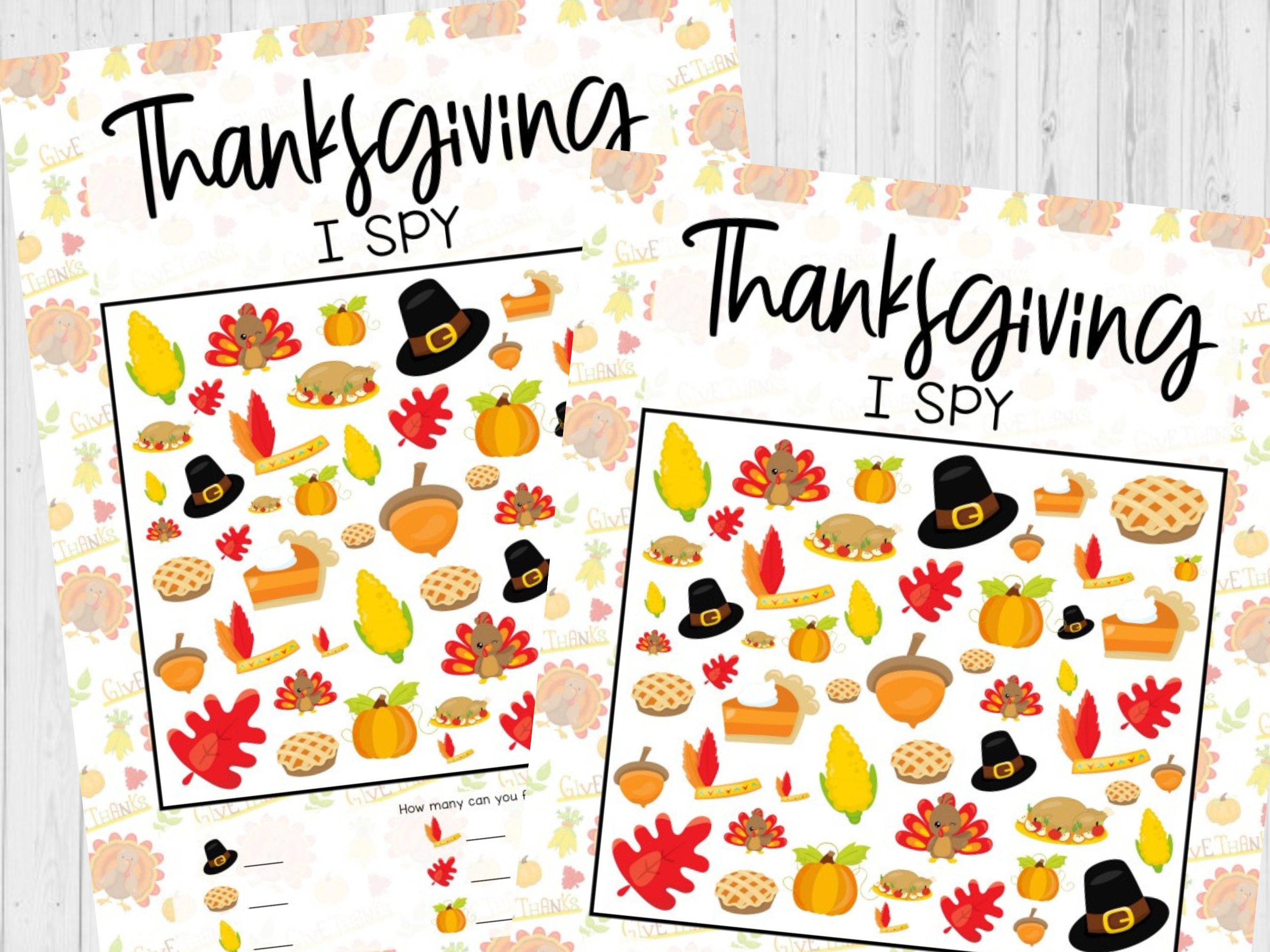INSTANT DOWNLOAD Thanksgiving I Spy Printable - Thanksgiving Game ...