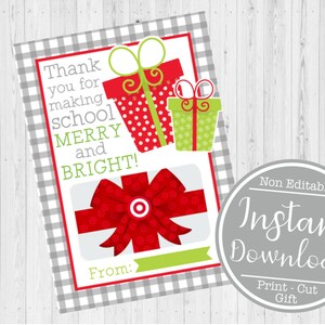 INSTANT DOWNLOAD - Thank You Gift Card Printable - Gift Card Holder - Thank You Card - Target Gift Card - Teacher Appreciation Gift