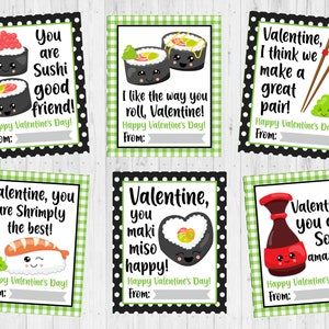 INSTANT DOWNLOAD - Sushi Valentine Card Printable - Kids Printable Valentine Card - Cute Sushi Valentine - Valentine Printable