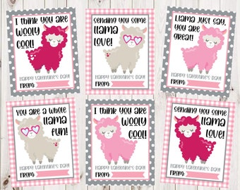 INSTANT DOWNLOAD - Llama Valentine Card Printable - Kids Printable Valentine Card - Cute Llama Valentine - Valentine Printable