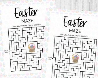 INSTANT DOWNLOAD Easter Maze Printable - Easter Game Printable - Easter Activity Printable - Easter Kids Party Game - Easter Kids Printable