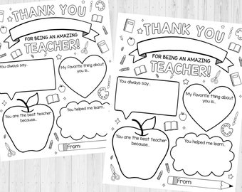 INSTANT DOWNLOAD - Teacher Appreciation Printable - Teacher Appreciation Week - Teacher Gift Printable - End of School Year Gift Printable