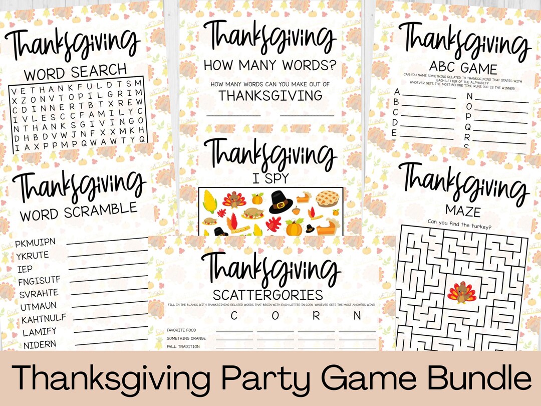 INSTANT DOWNLOAD Thanksgiving Activity Sheet Printable - Thanksgiving ...