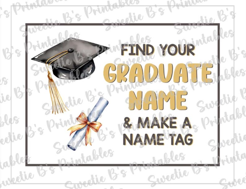 INSTANT DOWNLOAD What's Your Graduate Name Printable - Graduation Party ...