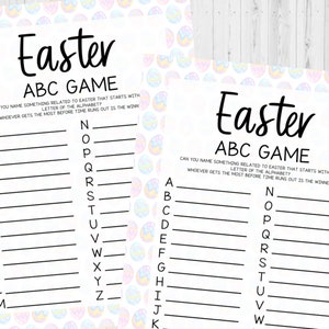 INSTANT DOWNLOAD Easter ABC Game Printable - Easter Game Printable - Easter Alphabet Game - Easter Scattergories Game - Easter Printable