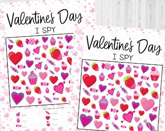 INSTANT DOWNLOAD Valentine's Day I Spy Printable - Valentine's Day Game Printable - Valentine's Day Activity Printable - Valentine I Spy