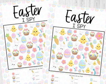 INSTANT DOWNLOAD Easter I Spy Printable - Easter Game Printable - Easter I Spy Game Printable - Easter Kid Printable Game - Easter Printable