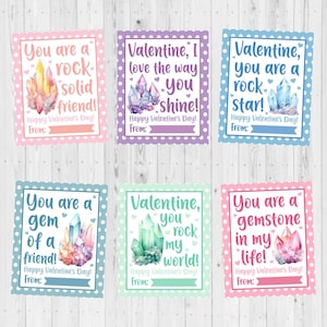 INSTANT DOWNLOAD - Crystal Valentine Card Printable - Kids Printable Valentine Card - Cute Crystal Valentine - Valentine Printable