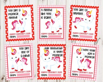 INSTANT DOWNLOAD - Unicorn Valentine Card Printable - Kids Printable Valentine Card - Cute Unicorn Valentine - Valentine Printable