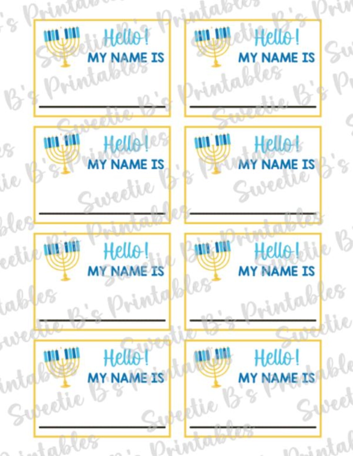 INSTANT DOWNLOAD What's Your Hanukkah Name Printable - Holiday Party ...