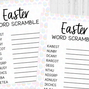 INSTANT DOWNLOAD Easter Word Scramble Game Printable - Easter Game Printable - Easter Activity Printable - Easter Kids Word Puzzle Activity