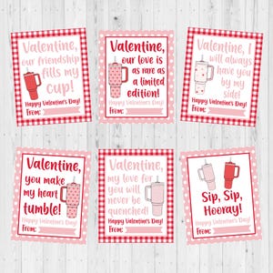 DESCARGA INSTANTÁNEA - Tarjeta de San Valentín imprimible en vaso - Tarjeta de San Valentín imprimible para niños - Lindo vaso de San Valentín - Tarjeta de San Valentín imprimible