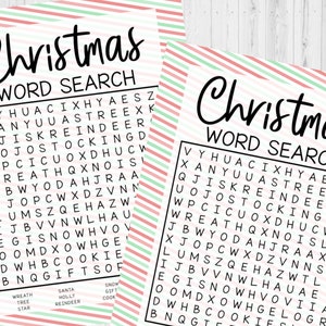 INSTANT DOWNLOAD Christmas Word Search Printable - Christmas Game Printable - Christmas Activity Printable - Christmas Word Search Printable