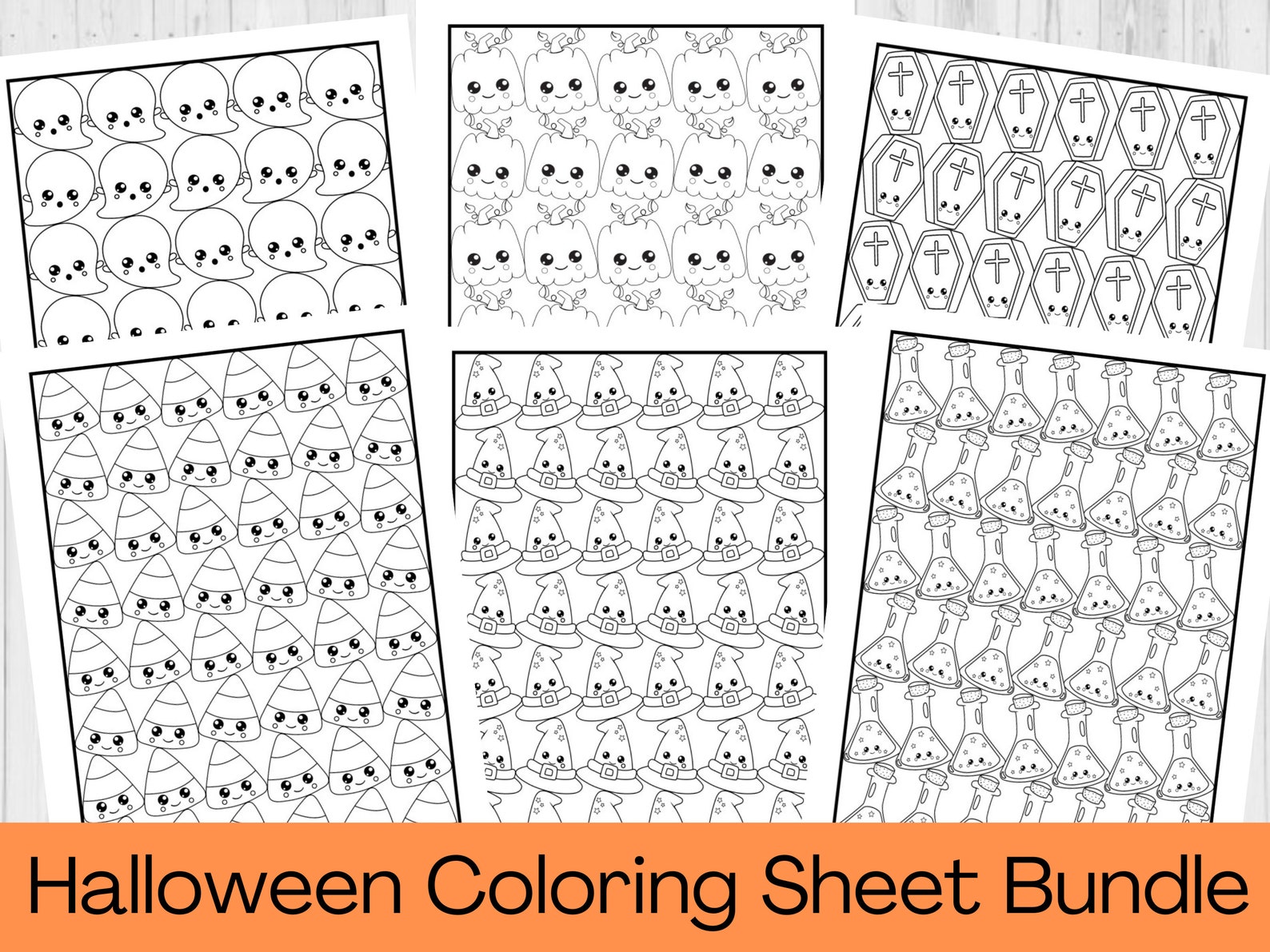 INSTANT DOWNLOAD Halloween Coloring Sheet Printable Halloween Game