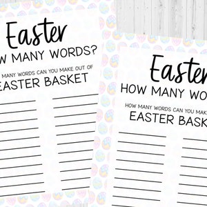 INSTANT DOWNLOAD Easter How Many Words Game Printable - Easter Game Printable - Easter Activity Printable - Easter Word Puzzle Game