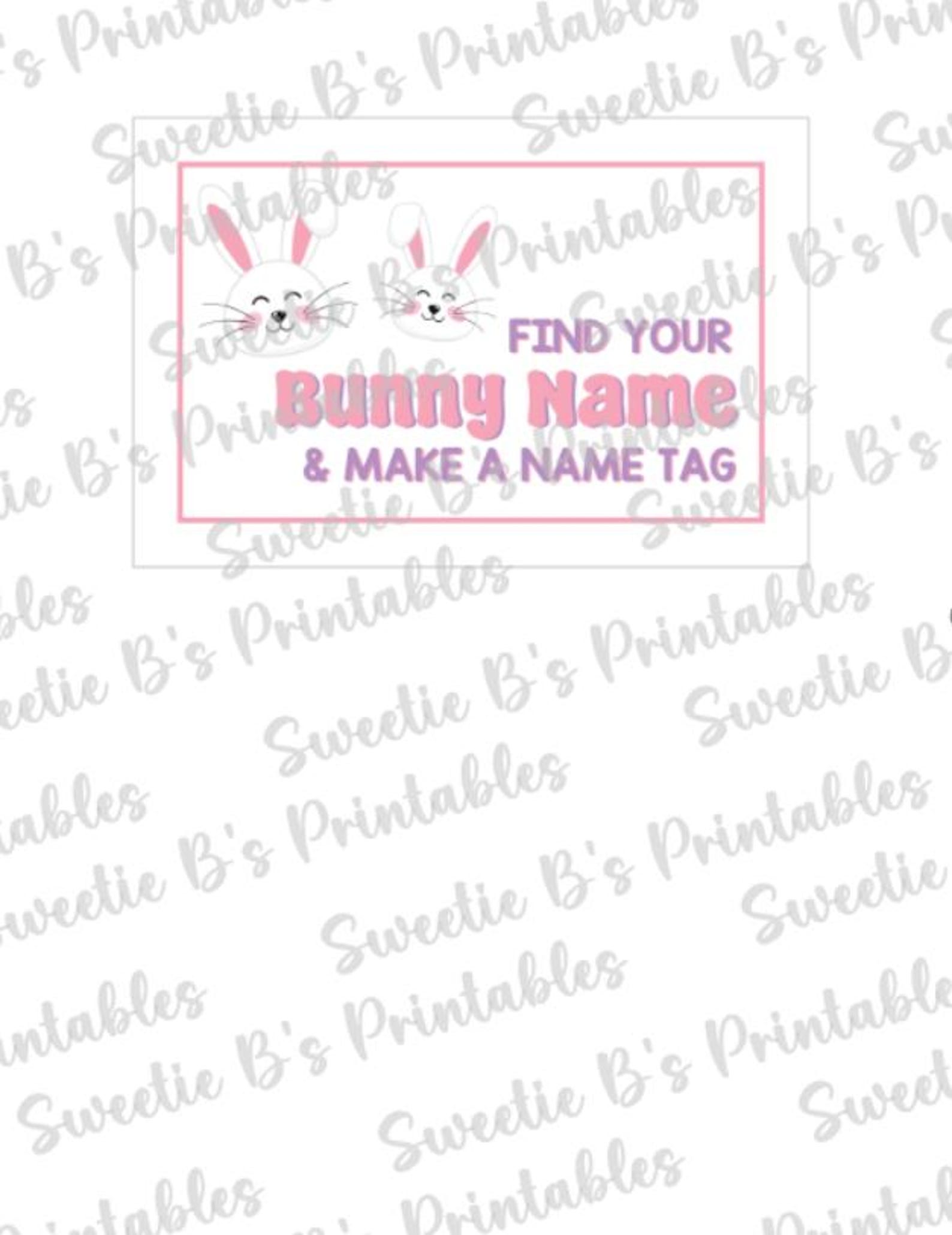 INSTANT DOWNLOAD What's Your Bunny Name Printable - Easter Party Game ...