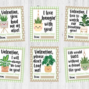 DESCARGA INSTANTE - Tarjeta de San Valentín de la planta de la casa imprimible - Tarjeta de San Valentín imprimible para niños - San Valentín suculento lindo - San Valentín imprimible