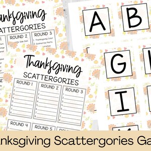 INSTANT DOWNLOAD Thanksgiving Scattergories Printable Game - Thanksgiving Game Printable - Thanksgiving Activity Printable - Scattergories