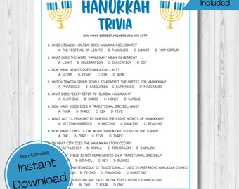 INSTANT DOWNLOAD Hanukkah Fact or Fiction Game Printable - Holiday Game ...