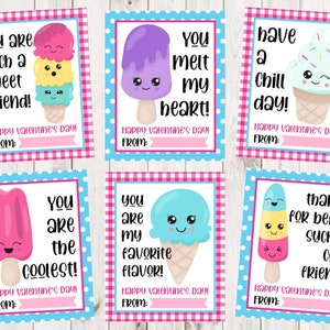 DOWNLOAD immediato - Biglietto di San Valentino gelato stampabile - Biglietto di San Valentino stampabile per bambini - San Valentino gelato carino - San Valentino stampabile