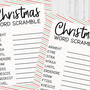 INSTANT DOWNLOAD Christmas Word Scramble Game Printable - Christmas Game Printable - Christmas Activity Printable - Christmas Word Game